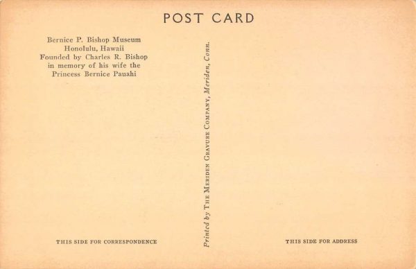 Honolulu Hawaii Bishop Museum Native Cloak Kahilis Antique Postcard K100811 - Image 2