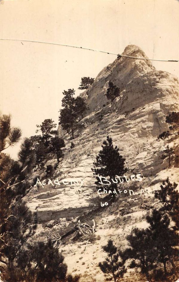 Chadron Nebraska Academy Buttes Real Photo Antique Postcard K100882