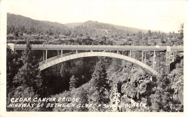 Cedar Canyon Bridge Arizona Scenic View Real Photo Antique Postcard K100925
