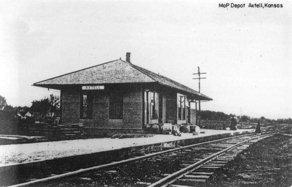 Axtell Kansas MoP Railroad Depot Real Photo Antique Postcard K101072