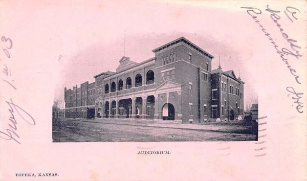Topeka Kansas Auditorium Street View Antique Postcard K101166