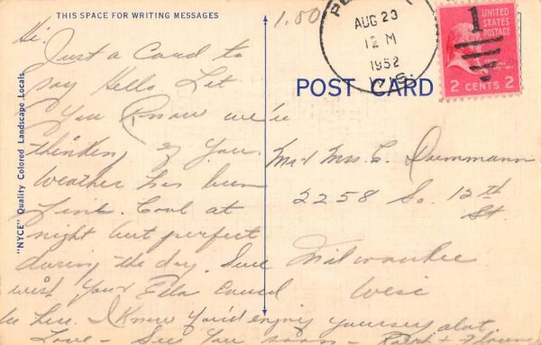 Pembine Wisconsin Sunset Waterfront Greeting Antique Postcard K101196 - Image 2