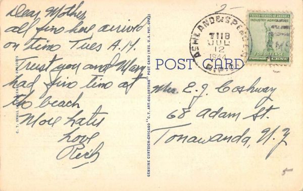 Park Falls Wisconsin Bathing Beach Scene Greeting Antique Postcard K101197 - Image 2
