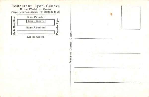 Geneva Switzerland Restaurant Lyon Interior Vintage Postcard K101216 - Image 2