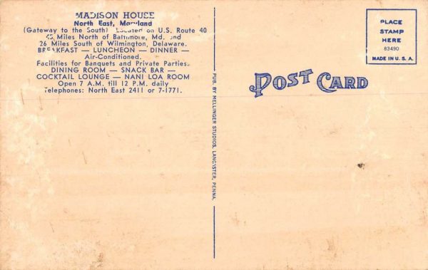 North East Maryland Madison House Street View Antique Postcard K101464 - Image 2