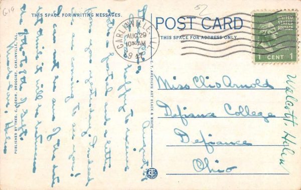 Carlinville Illinois St Josephs Catholic Church Antique Postcard K101480 - Image 2