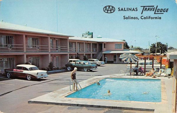 Salinas California Travelodge Pool View Vintage Postcard K101516