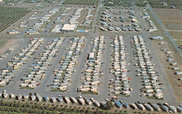 Alamo Texas Alamo Palm Mobile Travel Trailer Park Vintage Postcard K101589