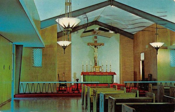 Boerne Texas Christ The King Chapel Interior Vintage Postcard K101592
