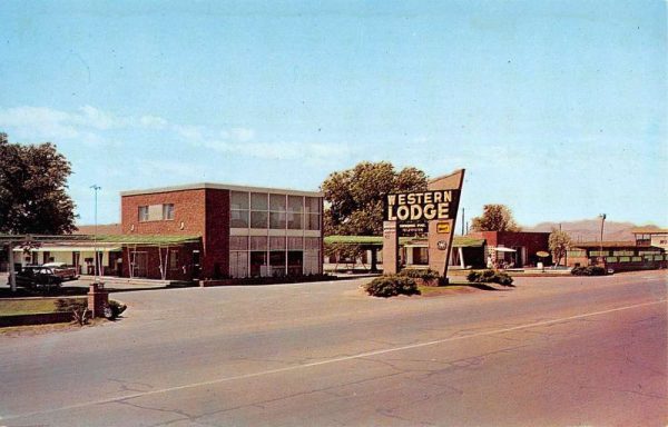Van Horn Texas Western Lodge Motel Street View Vintage Postcard K101599