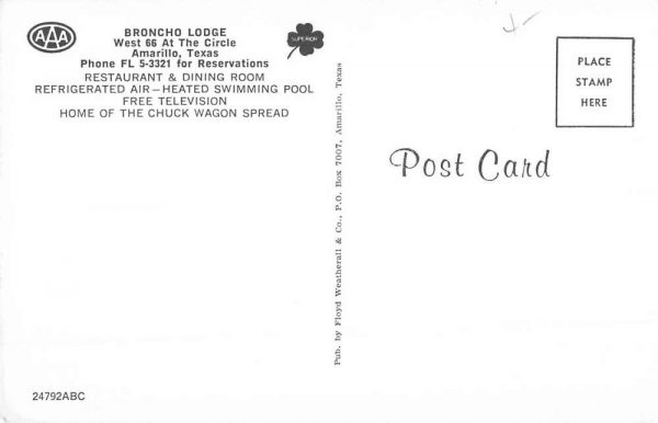 Amarillo Texas Broncho Lodge Multiview Vintage Postcard K101605 - Image 2