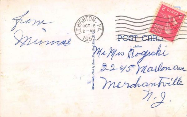 Lehighton Pennsylvania Post Office Street View Antique Postcard K101654 - Image 2
