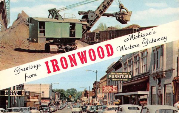 Ironwood Michigan Industrial Scene Greeting Vintage Postcard K101655