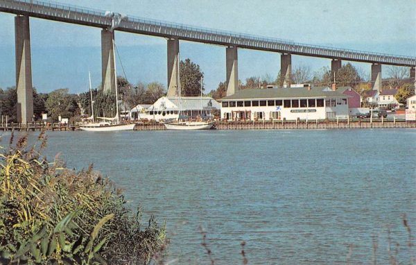 Chesapeake City Maryland Schaefers Canal House Bridge Vintage Postcard K101694
