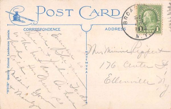 North Broadalbin New York Scenic Roadway Car Greeting Antique Postcard K101705 - Image 2