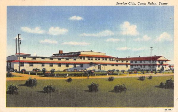 Camp Hulen Texas Service Club Street View Antique Postcard K101706