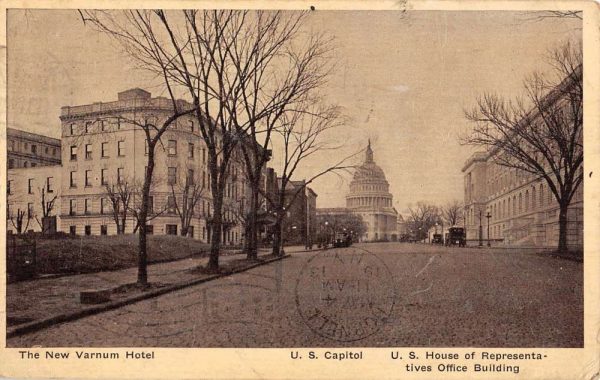 Washington DC New Varnum Hotel Street View Antique Postcard K101709