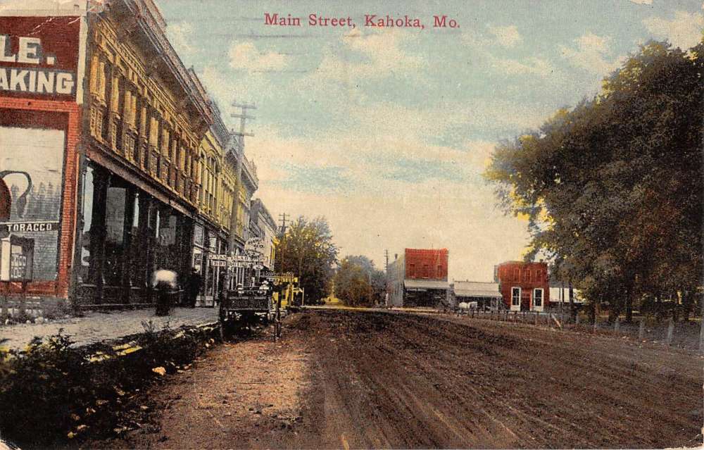 Kahoka Missouri Main Street Scene Historic Bldgs Antique Postcard