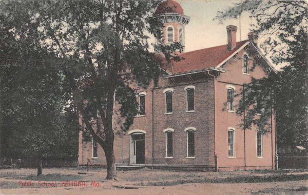 Kahoka Missouri Public School Street View Antique Postcard K101774