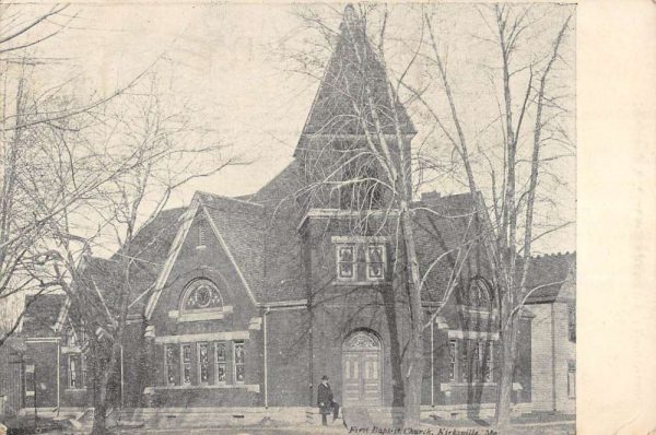 Kirskville Maine First Baptist Church Street View Antique Postcard K101779