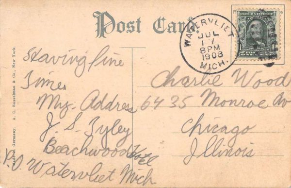 Paw Paw Lake Michigan Beechwood Point Waterfront Antique Postcard K101788 - Image 2