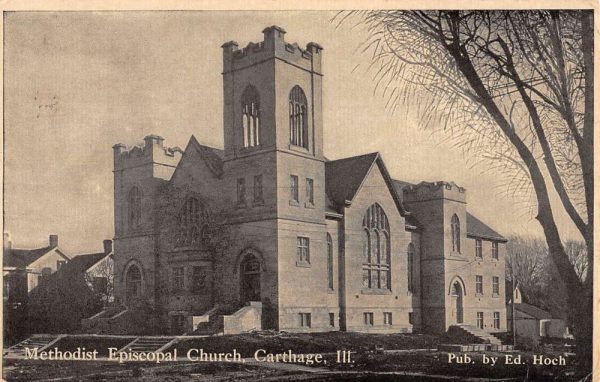 Carthage Illinois Methodist Episcopal Church Antique Postcard K101795
