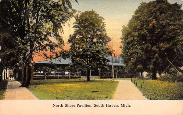 South Haven Michigan North Shore Pavilion Street View Antique Postcard K101797