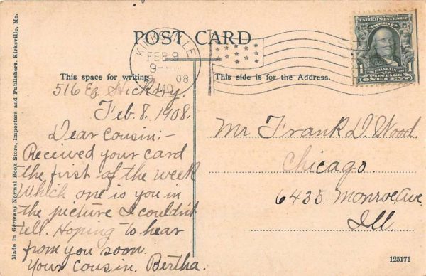 Kirskville Missouri Jefferson Street Scene Antique Postcard K101827 - Image 2
