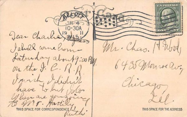 Beloit Wisconsin St Paul Railroad Station Street View Antique Postcard K101836 - Image 2