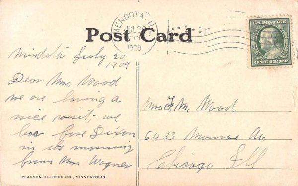 Mendota Illinois Blackstone High School Street View Antique Postcard K101841 - Image 2
