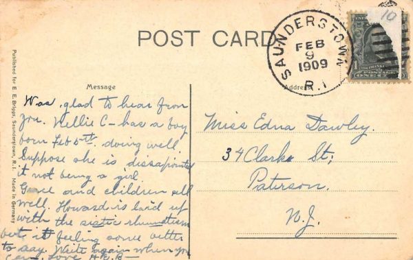 Saunderstown Rhode Island St Johns Episcopal Church Antique Postcard K101853 - Image 2