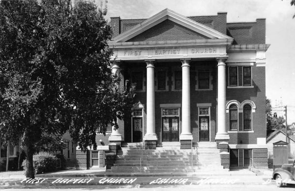 Salina Kansas First Baptist Church Real Photo Antique Postcard K101864