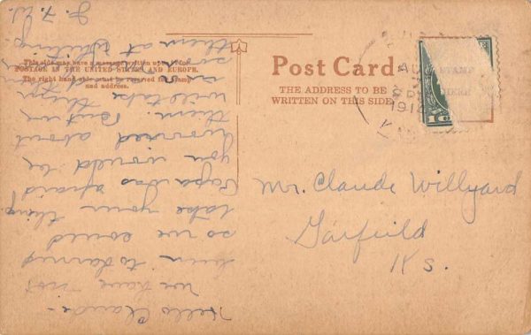 Russell Kansas ME Church Street View Antique Postcard K101865 - Image 2