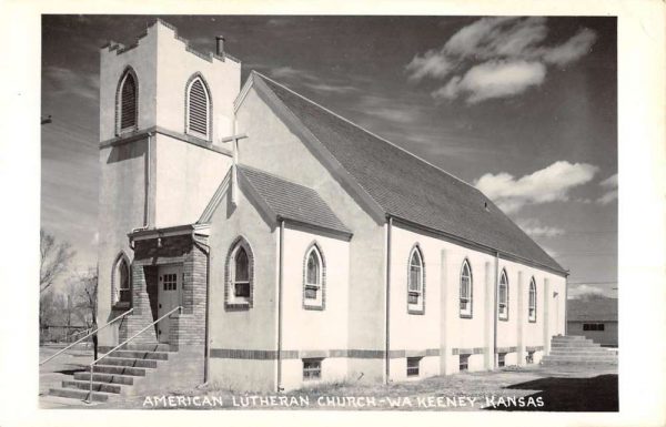 Wa Keeney Kansas American Lutheran Church Real Photo Antique Postcard K101872