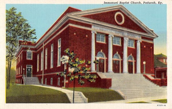 Paducah Kentucky Immanuel Baptist Church Street View Antique Postcard K101878