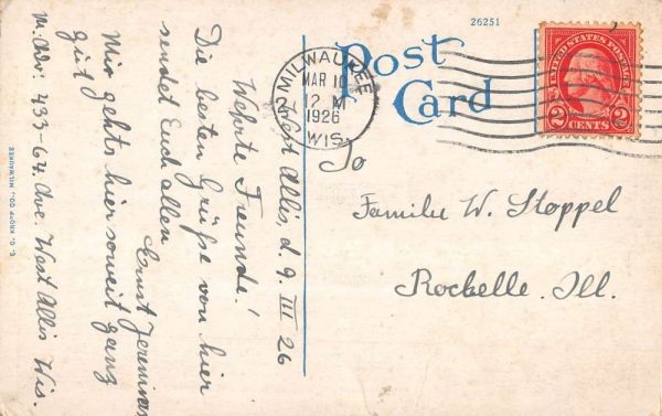 West Allis Wisconsin City Hall Street View Antique Postcard K101887 - Image 2