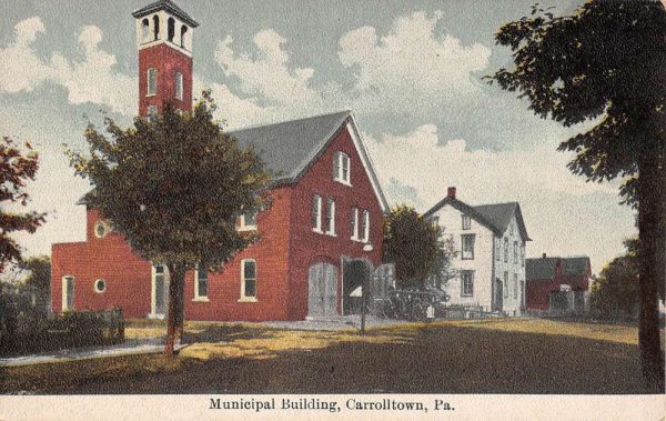 Carrolltown Pennsylvania Municipal Building Street View Antique Postcard K101898