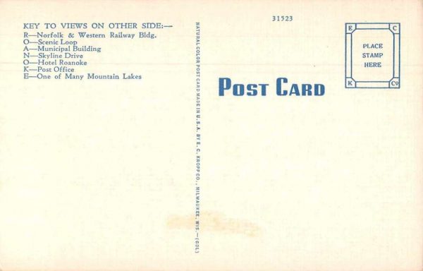 Roanoke Virginia Greetings From scenic views large letter antique pc Z49724 - Image 2