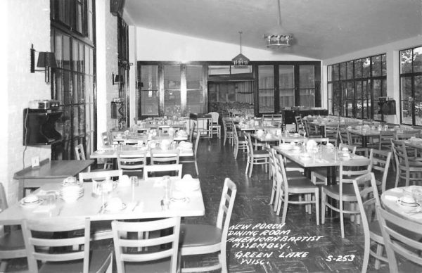 Green Lake Wisconsin Baptist Assembly Dining Real Photo Antique Postcard K101988