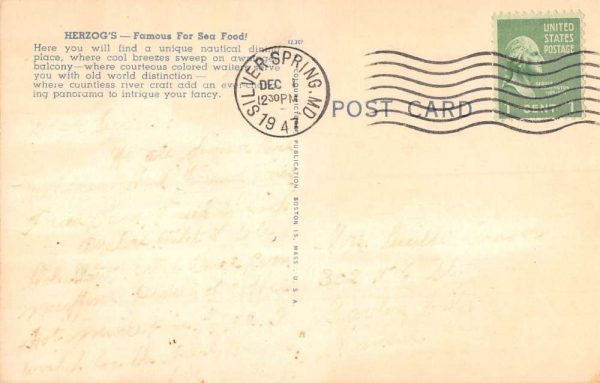 Washington DC Herzogs Dining Room Multiview Antique Postcard K102010 - Image 2