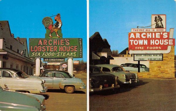 Roanoke Virginia Archies Lobster House Town Multiview Vintage Postcard K102012