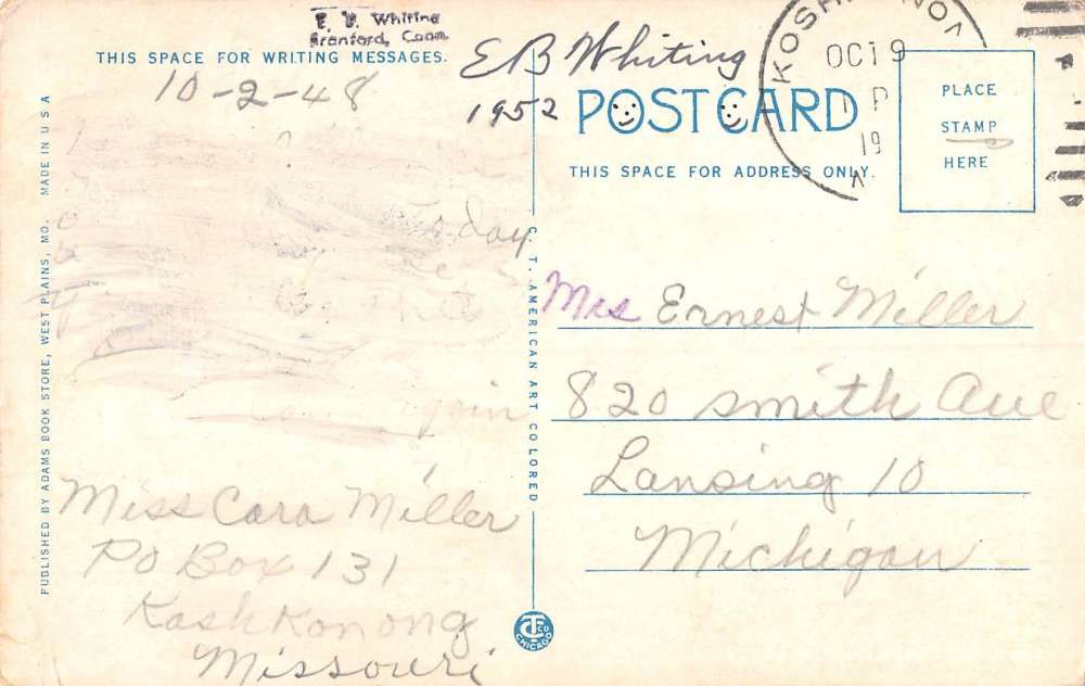 West Plains Missouri Commercial Hotel Street View Antique Postcard K102042 - Image 2