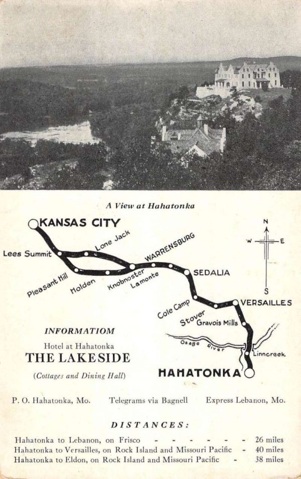 Hahatonka Missouri Birdseye View Of City Antique Postcard K102045