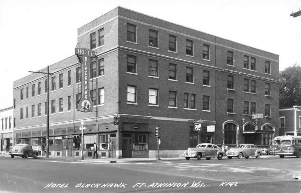 Fort Atkinson Wisconsin Hotel Blackhawk Real Photo Antique Postcard K102096
