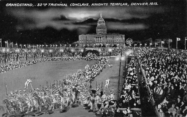 Denver Colorado Knights Templar Grandstand Antique Postcard K102132