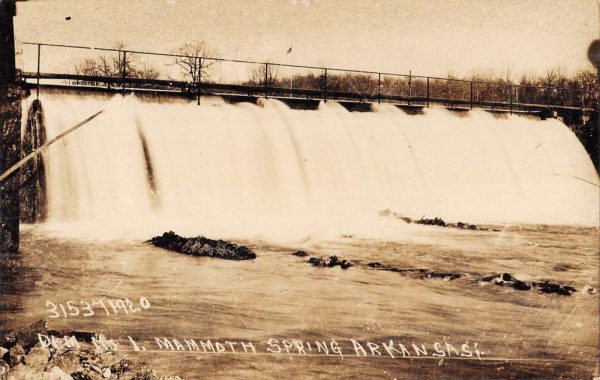 Mammoth Springs Arkansas Dam Falls Real Photo Antique Postcard K102162