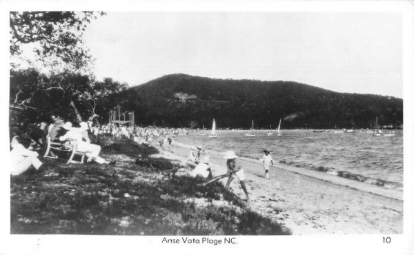 Anse Vata Plage New Caledonia Beach Scene Real Photo Antique Postcard J78824