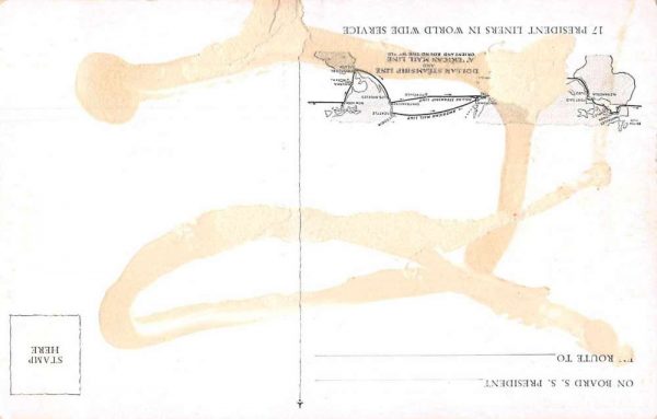 SS President Interior View Staircase Steamship Antique Postcard J78830 - Image 2