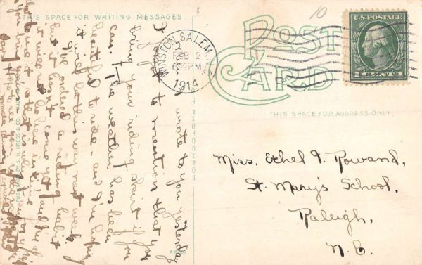Winston Salem North Carolina Female College Street View Antique Postcard K102199 - Image 2