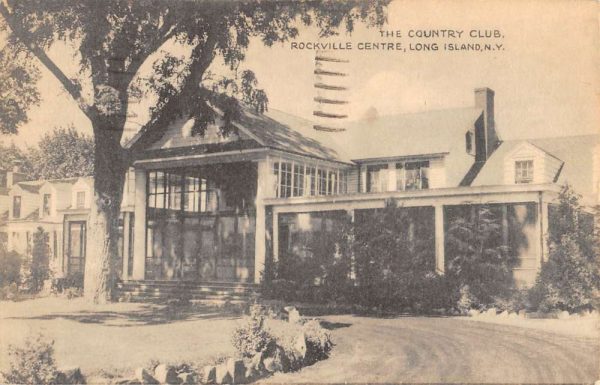 Rockville Centre New York Country Club Street View Antique Postcard K102218